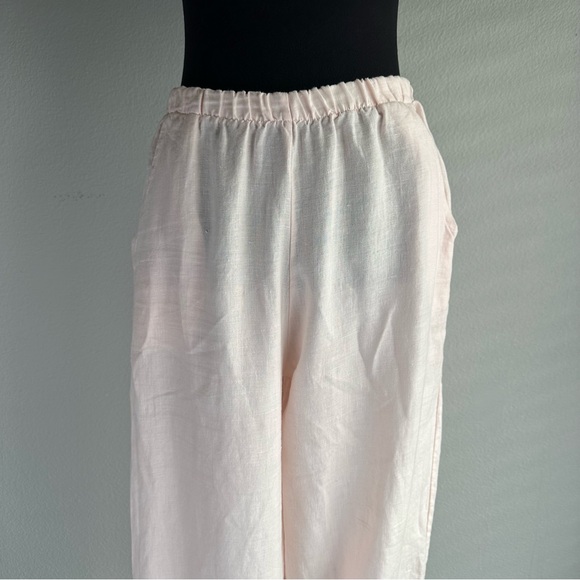 Bryn Walker 100% Linen Bloomer Pant Womens Small Light Pink High Rise Ruffle Hem - Picture 2 of 13